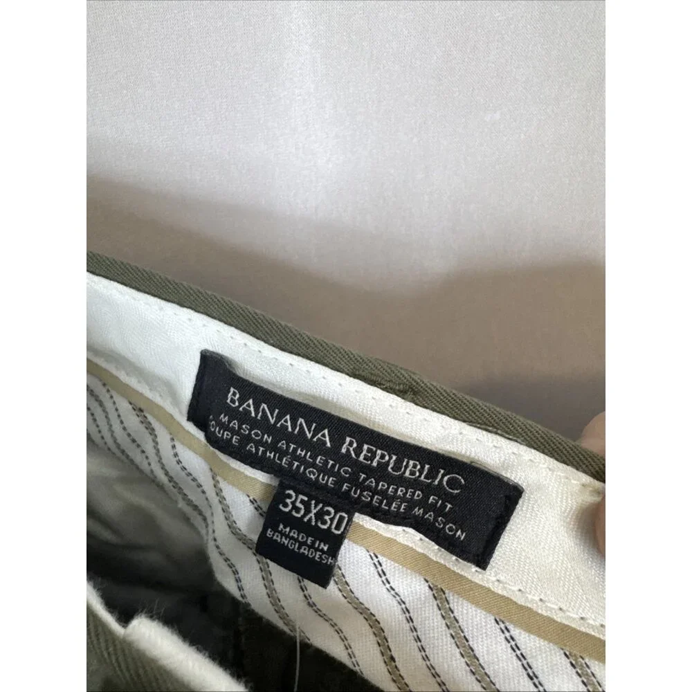 NWT Banana Republic Rapid Movement‎ Chino 35x30 Mason Athletic Tapered Olive